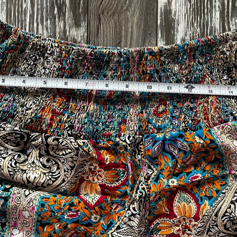 Cupshe Paisley Smocked Waist Tapered Leg Cover-Up Pants - Picture 8 of 10